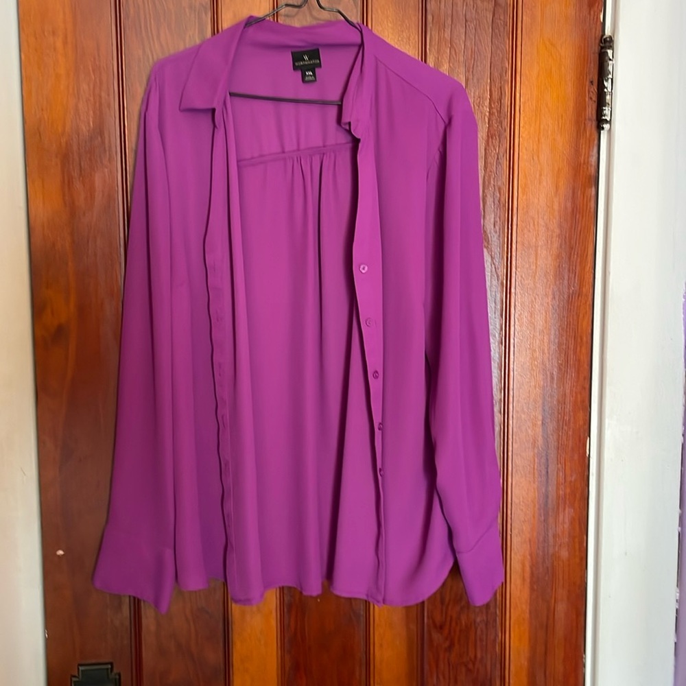 Worthington fuschia button down shirt XXL